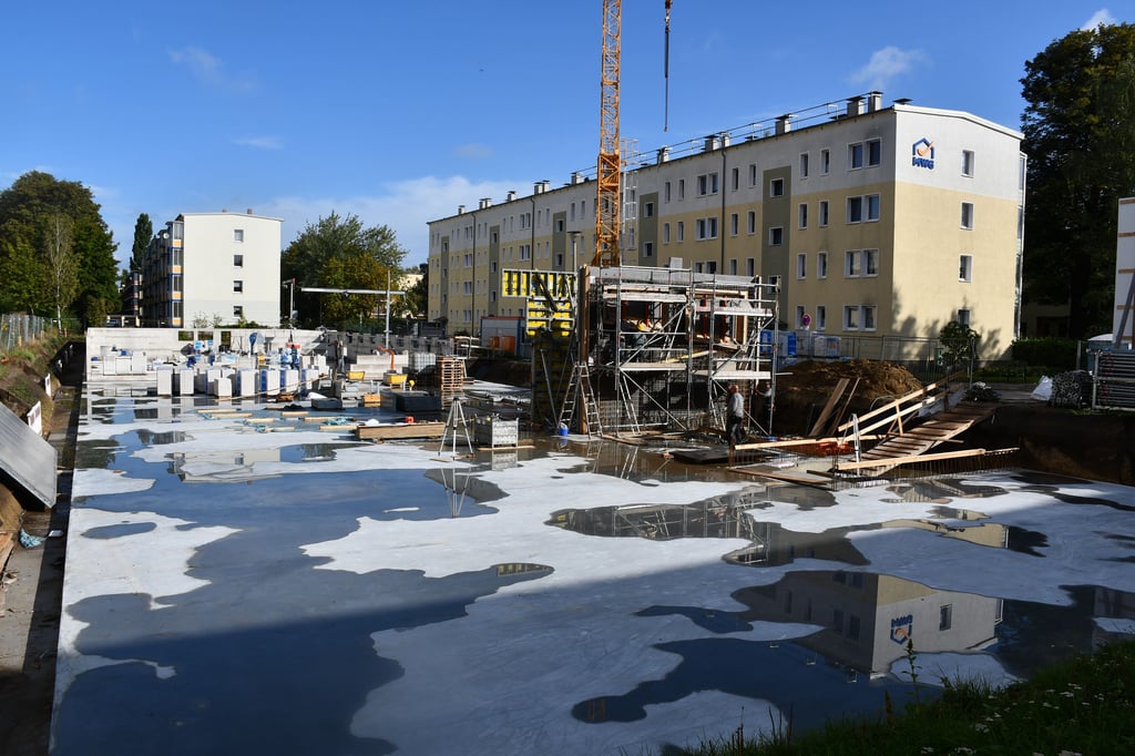 Die neue Parkgarage in der Beimssiedlung in Magdeburg.