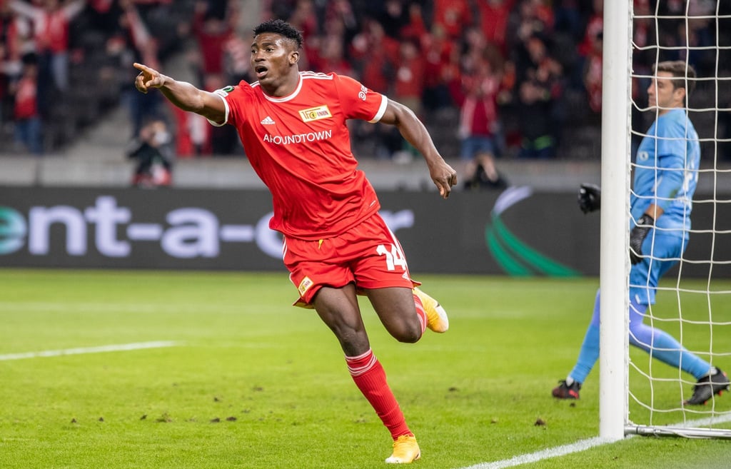 Wurde in Nigerias Nationalteam berufen: Taiwo Awoniyi von Union Berlin jubelt nach einem Treffer.