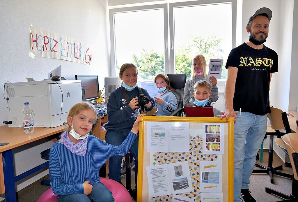 Die Redaktion der Hortzeitung aus Rothensee in Magdeburg.
