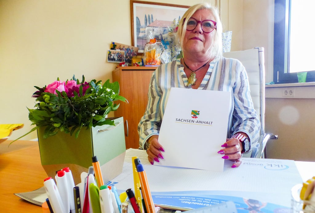 Der letzte Tag am Schreibtisch von Heike Lohrengel in der Bitterfelder Anhaltschule.