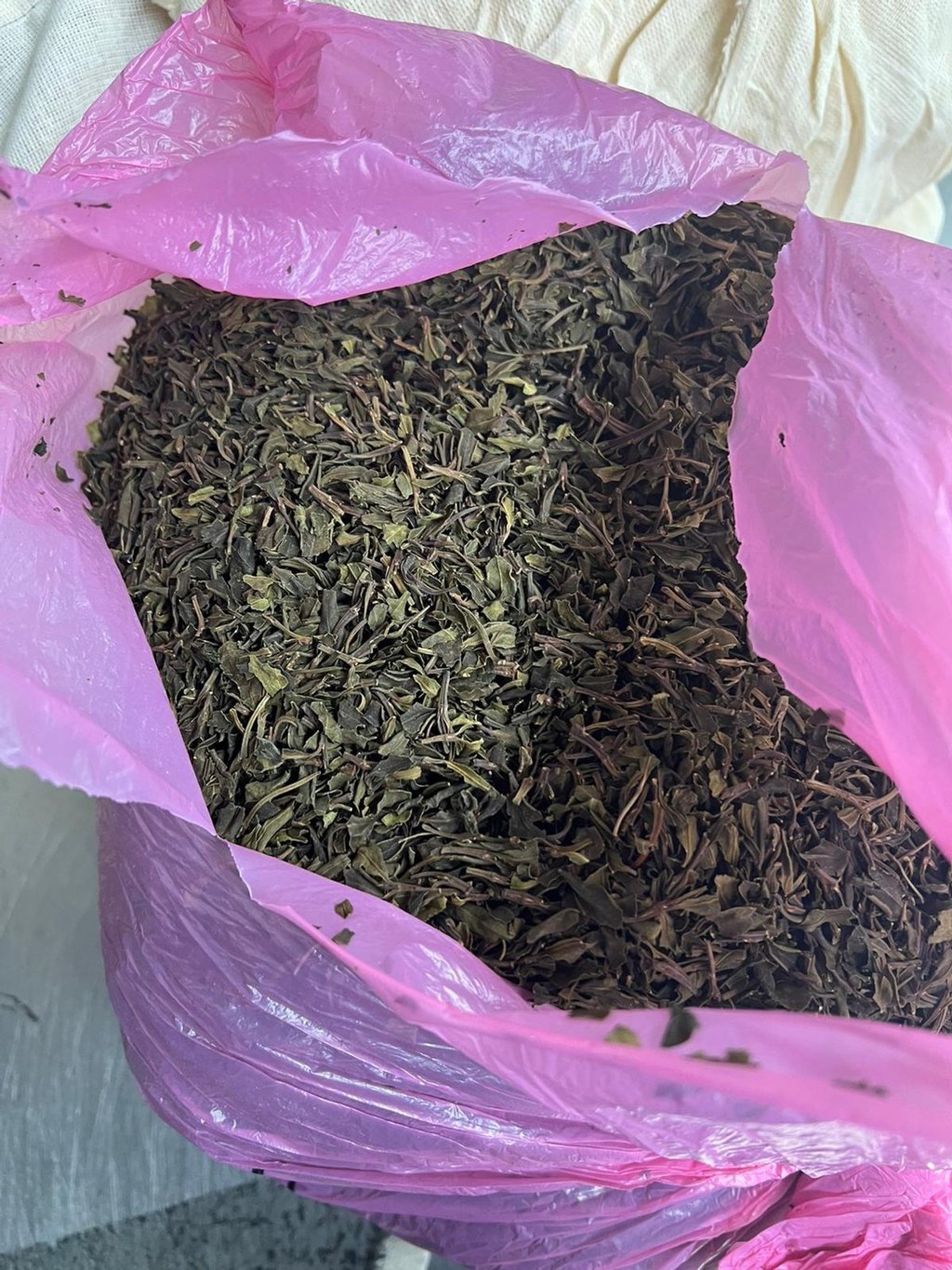 Sichergestelltes Khat in einem Sack.