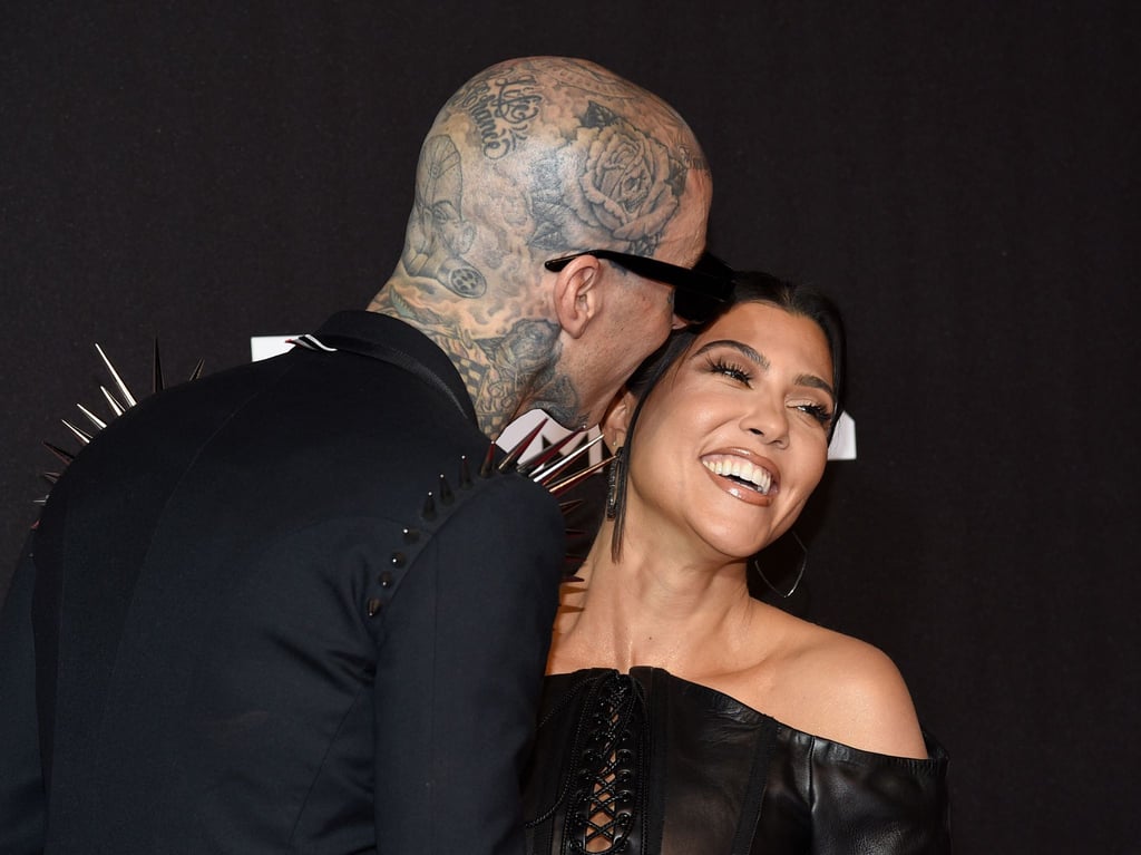 Travis Barker (l) und Kourtney Kardashian bei den MTV Video Music Awards in New York.