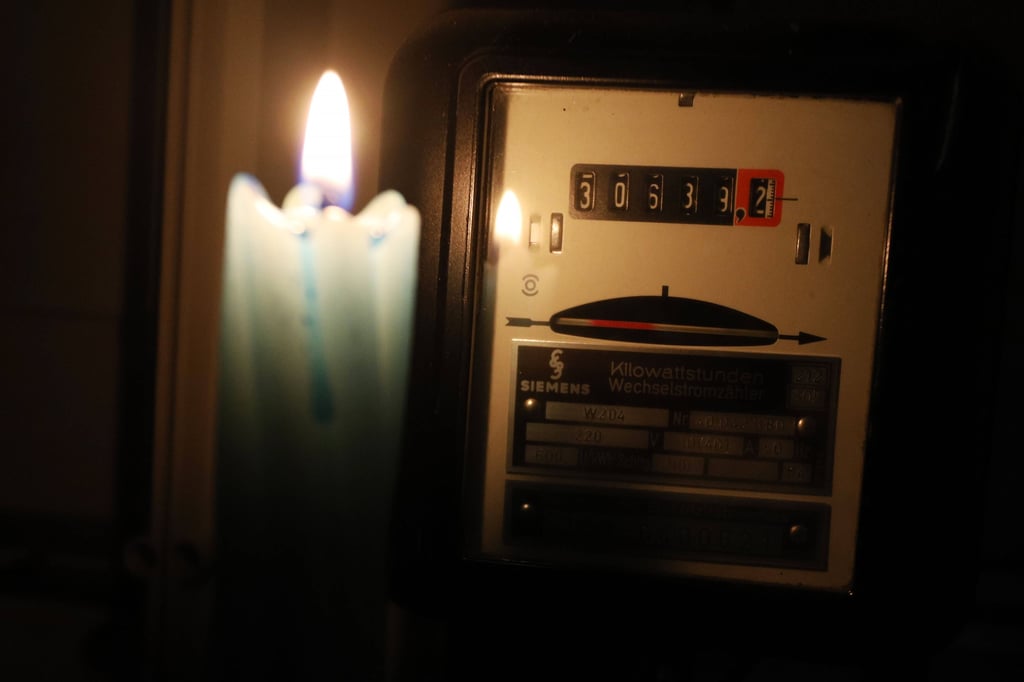 Stromausfall wegen des Sturms.