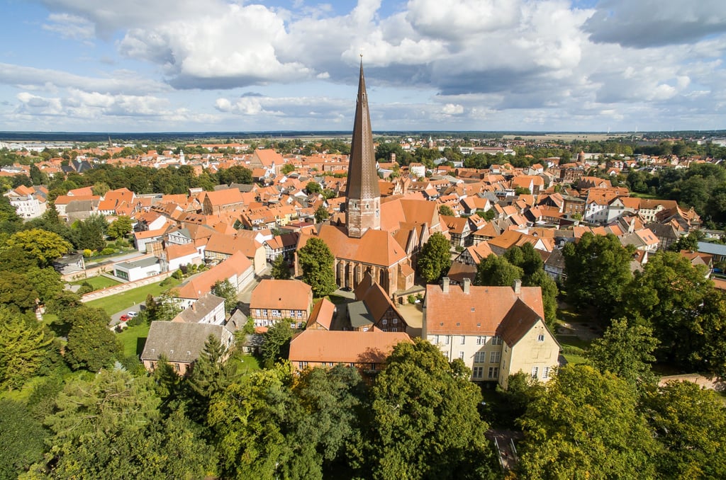 Eine Luftaufnahme der Hansestadt Salzwedel.