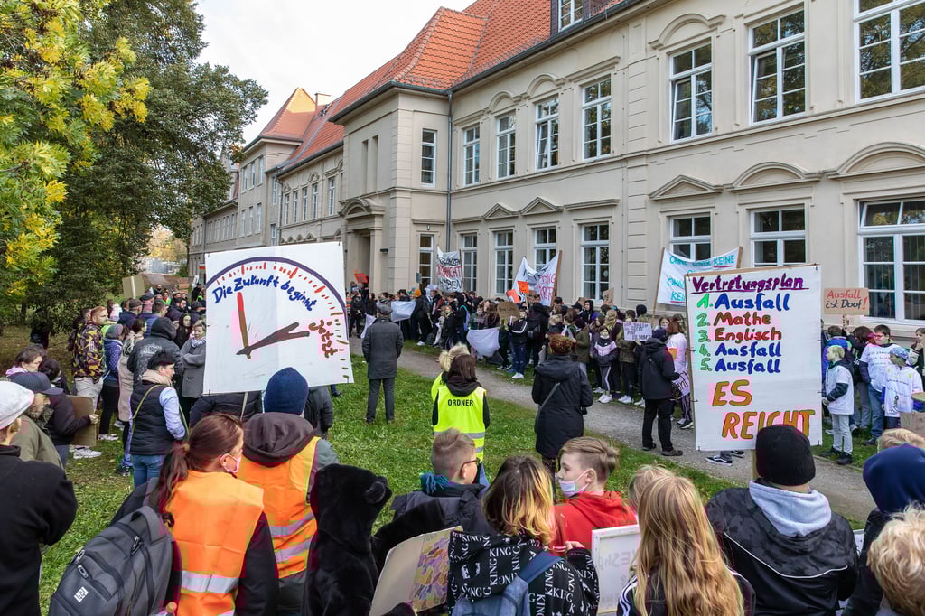 Die Schüler hatten zahlreiche Plakate gemalt.