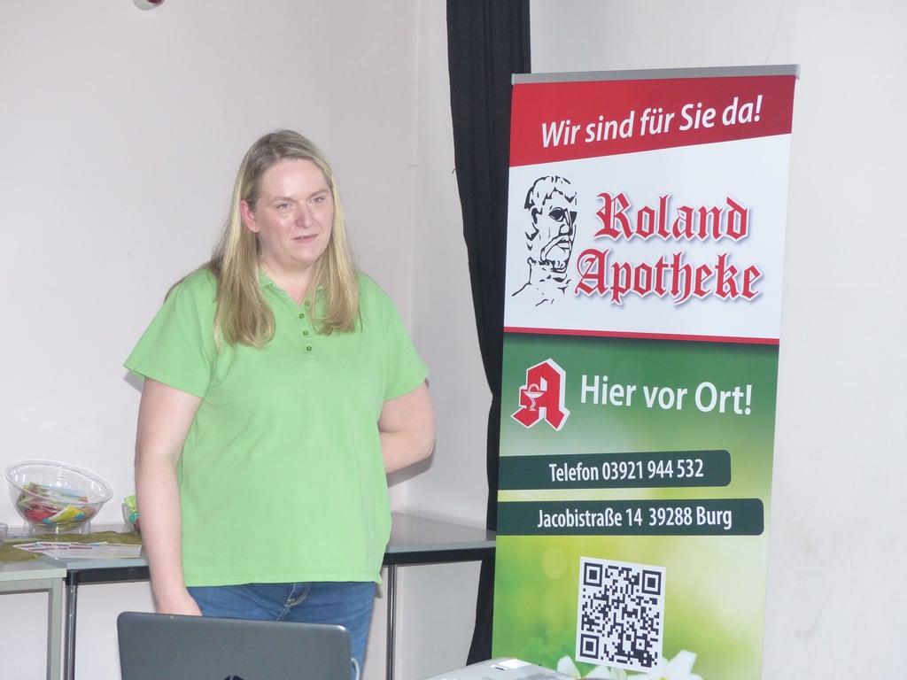 Diana Rose von der Burger Roland Apotheke berichtete, auf welche Aspekte für ein gesundes Leben geachtet werden sollte.