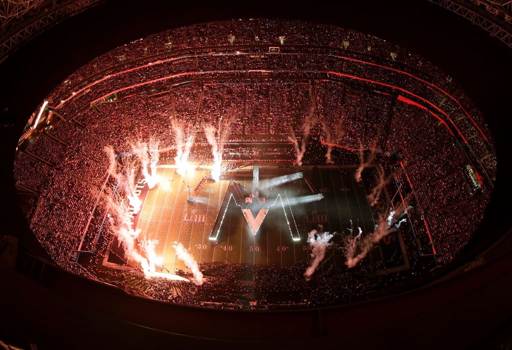 Zeitintensiv: Die Halbzeitshow beim Finale des Super Bowl in den USA.
