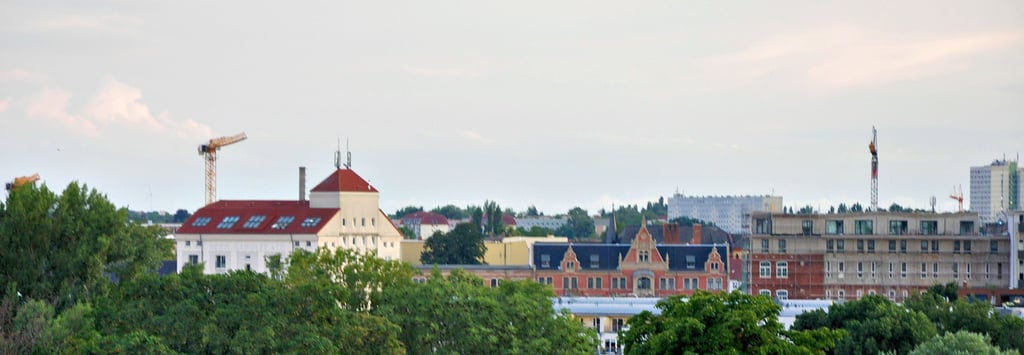 Aufnahme vom Albinmüller-Turm in Magdeburg. Hier ein Blick auf Buckau. Martin Rieß