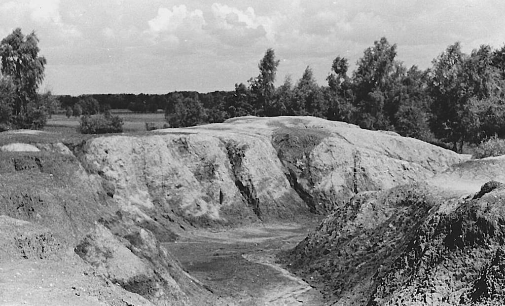 Alte Aufnahmen vom Braunkohlen-Abbaugebiet bei Lindstedt.