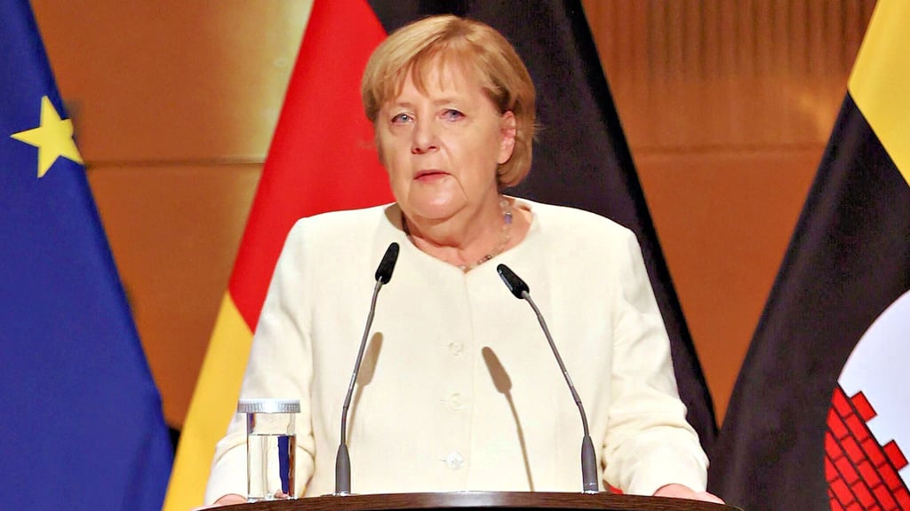 Angela Merkel hielt in Halle eine bewegende Rede.