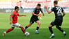 Halles Jan Shcherbakovski macht gegen den MSV Duisburg Tempo.