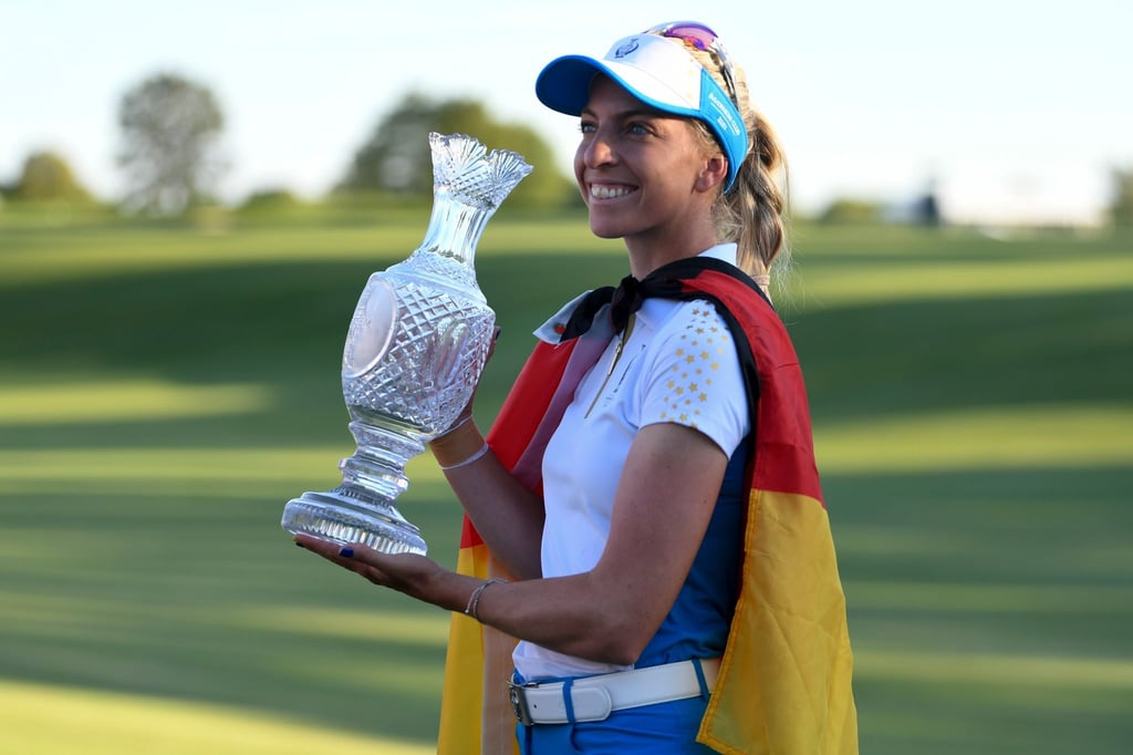 Sophia Popov verlor zwar ihr Einzel, aber gewann mit dem europäischen Team den Solheim Cup.