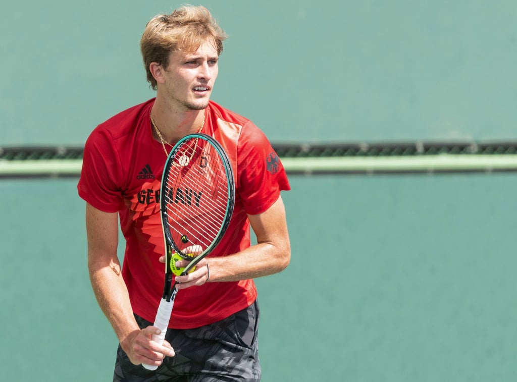 Tennisprofi Alexander Zverev trainiert beim Turnier in Indian Wells.