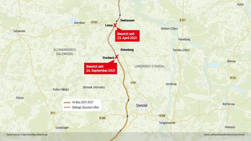 Im Landkreis Stendal gibt es im Wald bei Osterburg nun schon ein zweites Protestcamp gegen die A14.