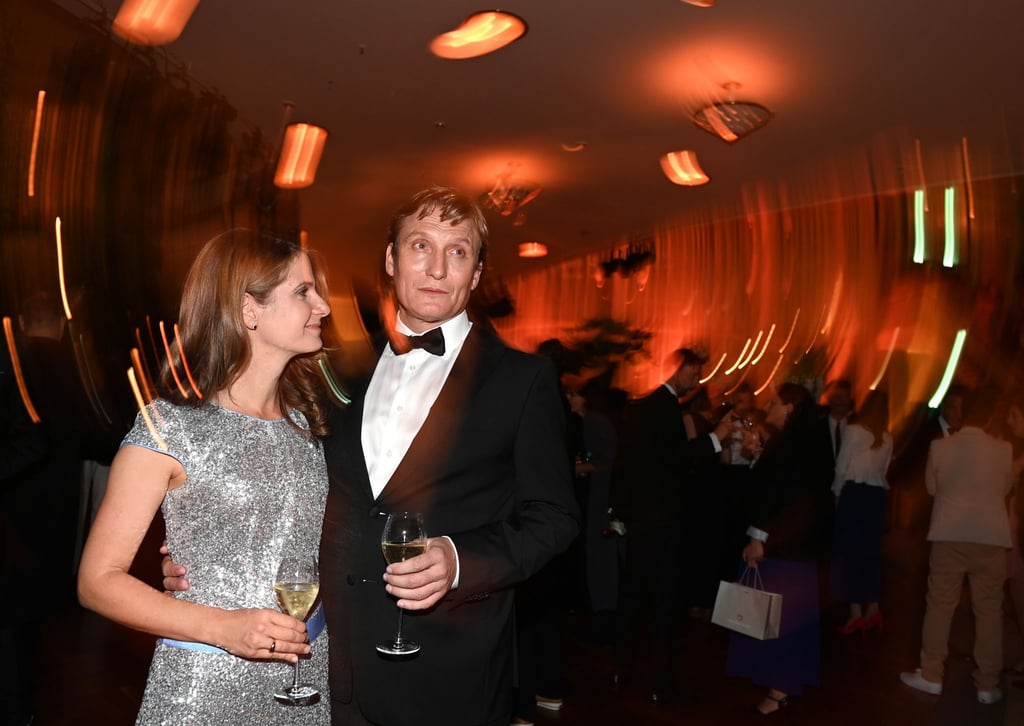 Der Schauspieler und Preisträger in der Kategorie „Beste männliche Hauptrolle“, Oliver Masucci, und Tanit Koch bei der Aftershow-Party in Berlin.