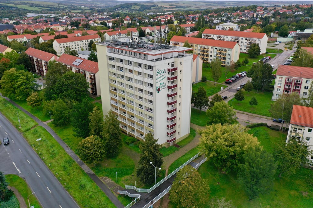 Das Hochhaus in der Erfurter Strasse in Sangerhausen.