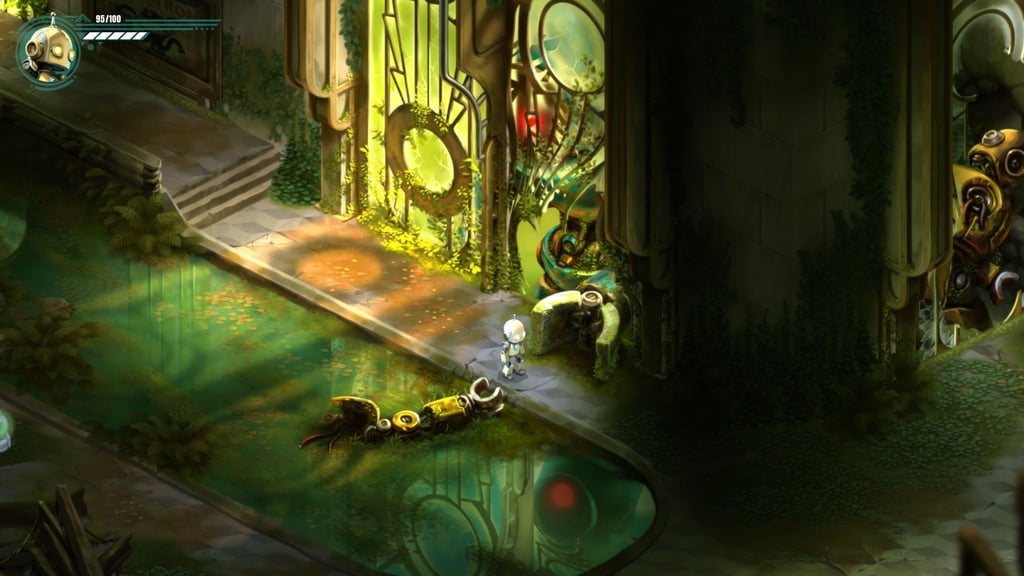 Die Roboter in „Retro Machina“ laufen Gefahr verschrottet zu werden - das gilt es im Spiel zu verhindern.
