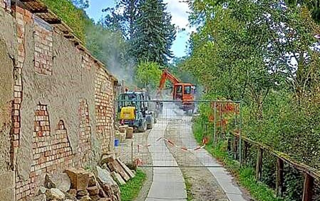 Hier ist Schluss: Absperrung wegen Arbeiten in den Saalbergen.