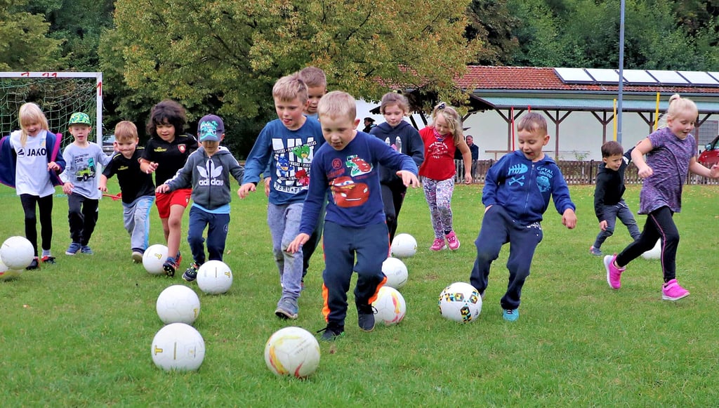 Jede Menge Spaß haben die Nachwuchsfußballer der SG Wippertal bei ihren Trainingseinheiten auf dem Sportplatz in Biesenrode.