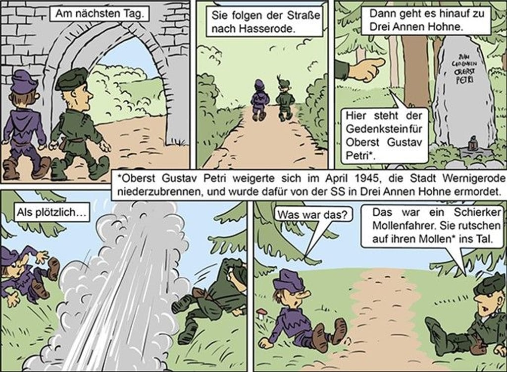 In Comicform stellt der Autor und Herausgeber Thomas Dahms die Historie der Stadt Wernigerode auf 40 Seiten dar. So sei sie gut verdaubar, wie er sagt.