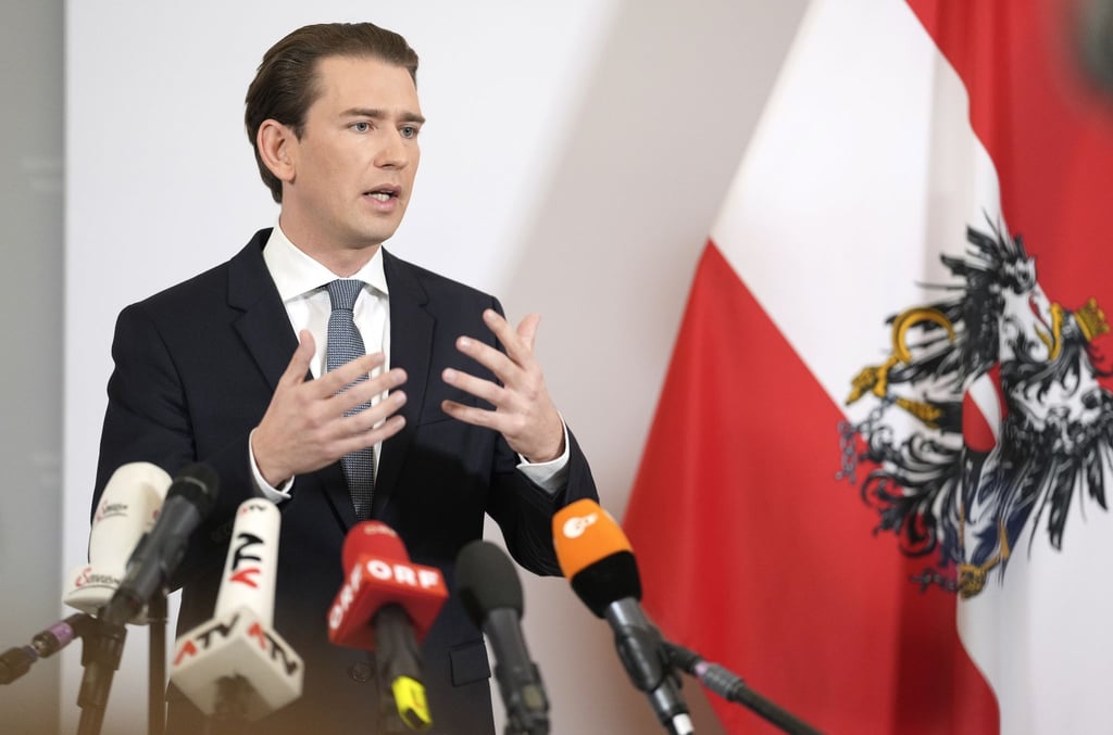 Bundeskanzler Sebastian Kurz gibt im Kanzleramt in Wien ein Statement zur Regierungskrise.