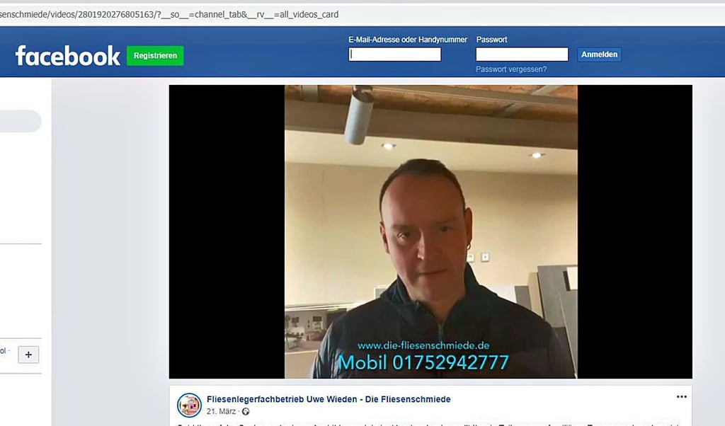 Auf Facebook und sogar auf Instagram: Mittels kleiner Video-Clips versucht Fliesenleger Uwe Wieden, potenzielle Lehrlinge für seinen Betrieb zu interessieren.