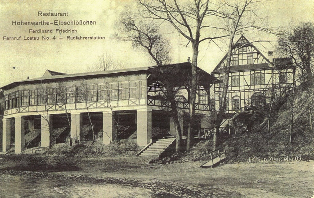 Das Restaurant Elbschlösschen Hohenwarthe Anfang des 20. Jahrunderts.