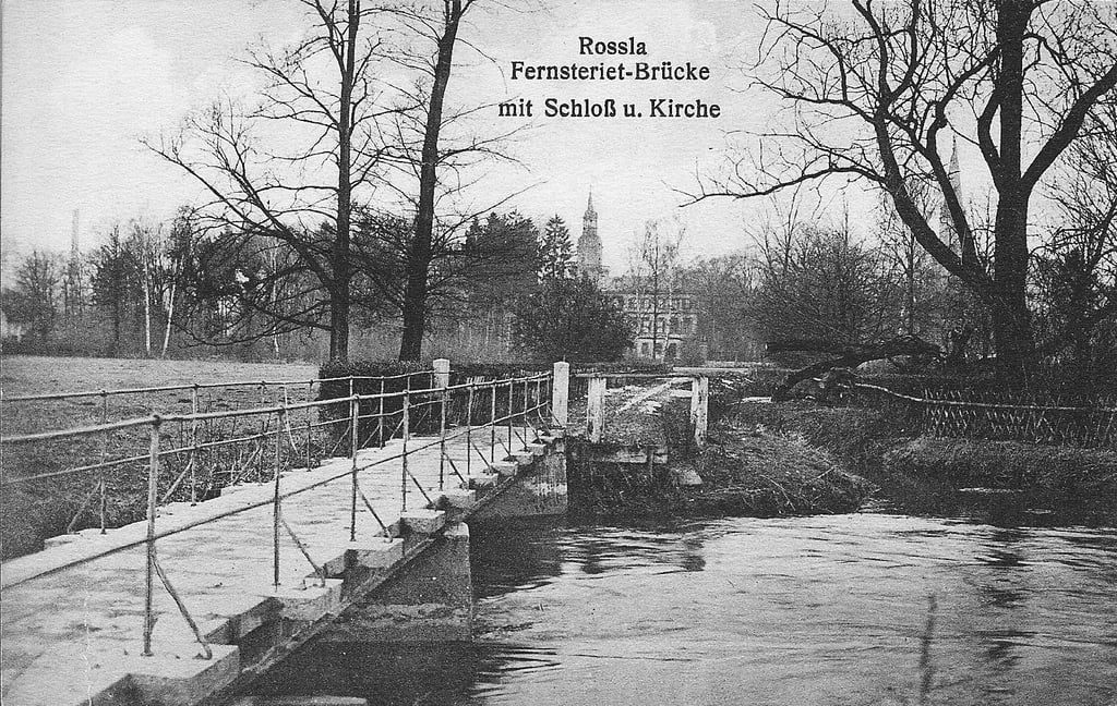Aufnahme der ehemaligen Fernsterieth- Brücke über die Helme. Die kürzesteVerbindung von Roßla in Richtung Sittendorf und zum Kyffhäuser-Denkmal.