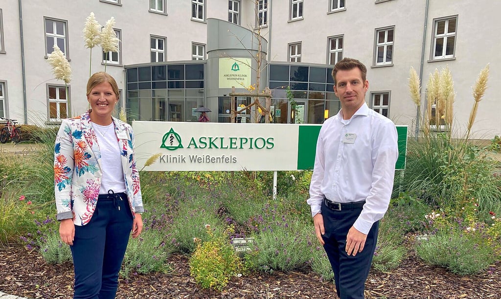 Stephan Mohr (rechts) unterstützt ab sofort als neuer Klinikmanager die Geschäftsführerin Hannah Gilles im Weißenfelser Krankenhaus.