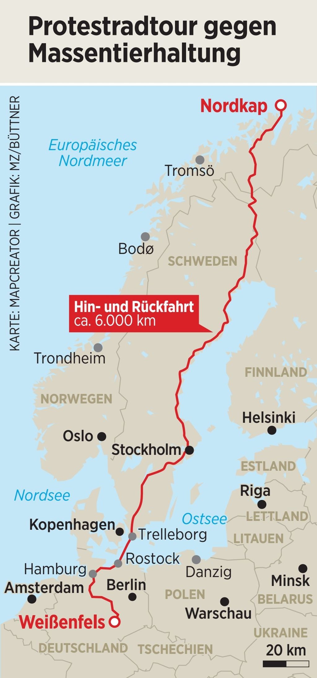 Diese Route will Peter Becker aus Weißenfels fahren.