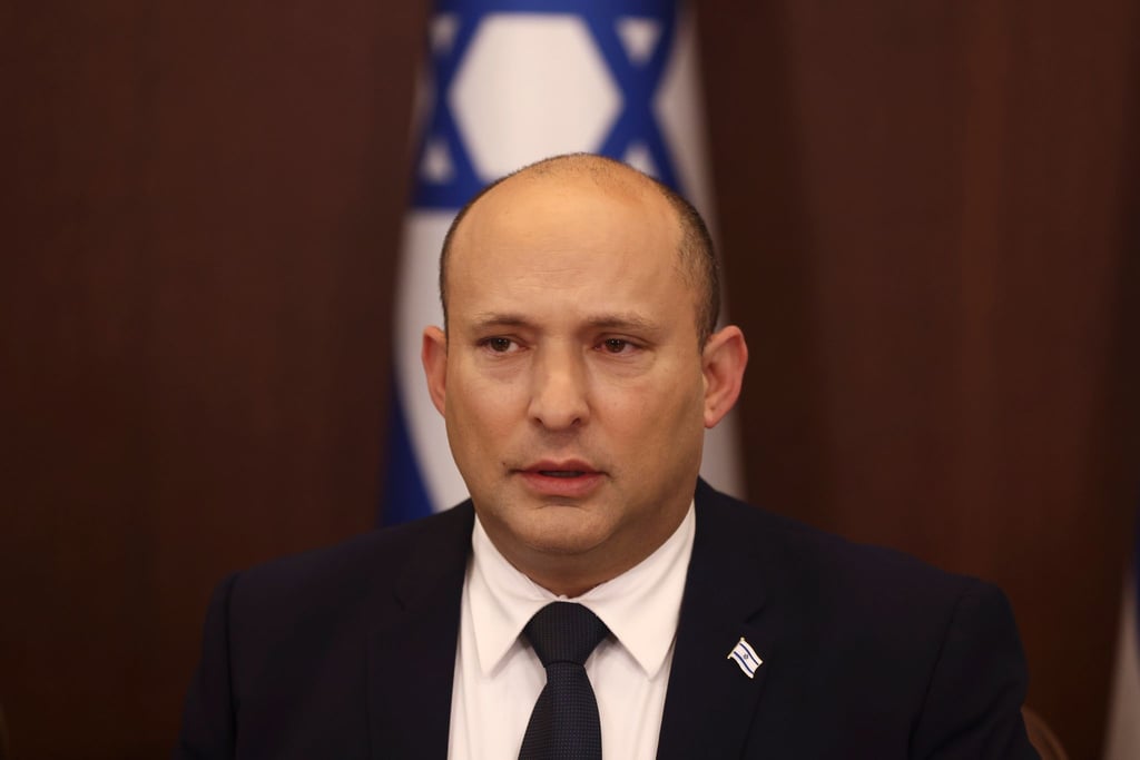 Israels Regierungschef Naftali Bennett während einer Kabinettssitzung.