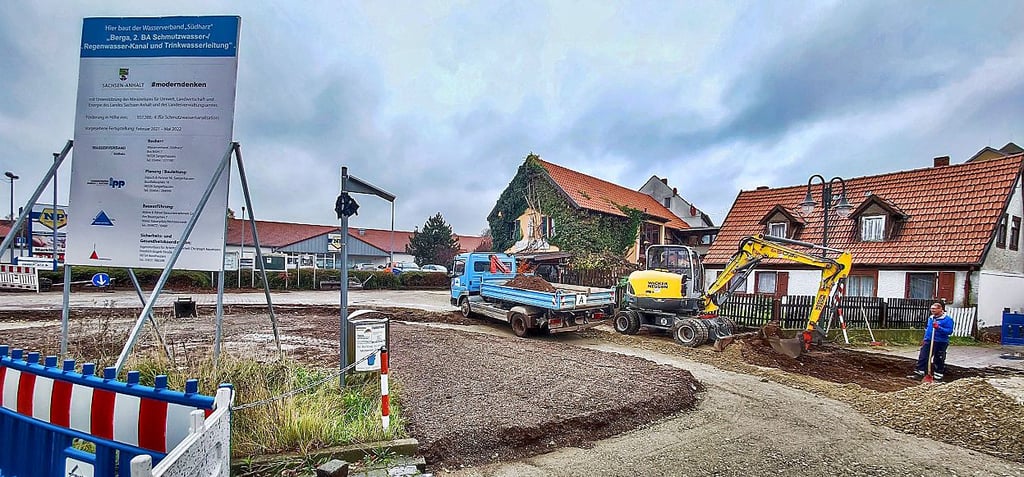 Der Bergaer Schenkplatz ist eine Baustelle.