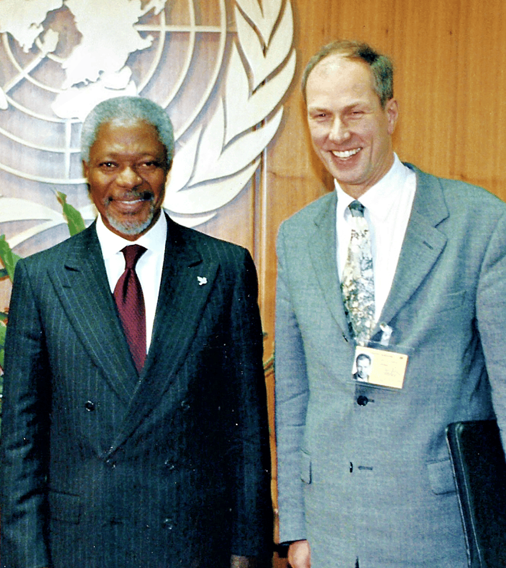*Kofi Annan, Generalsekretär der Vereinten Nationen, Treffen E.B. mit ihm in new York 1999