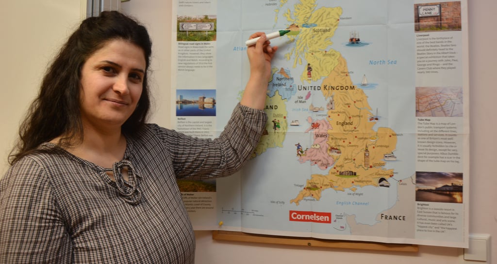 Siham Al Hussein arbeitet in der Sekundarschule "Am Baumschulenweg" in Genthin als Englisch-Lehrerin.