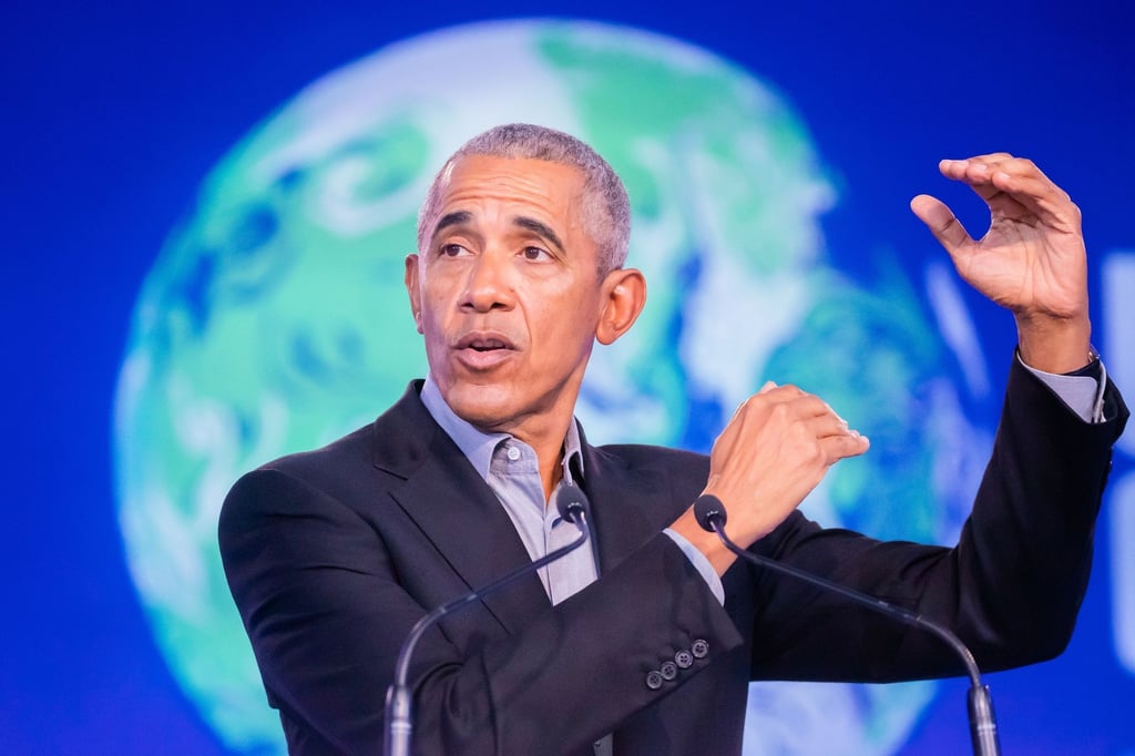 Ex-US-Präsident Barack Obama bei der UN-Klimakonferenz in Glasgow.