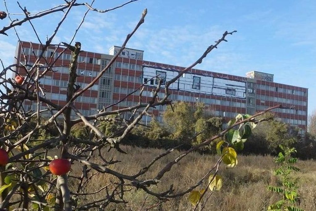 Leerstehendes Bürogebäude am Westring in Magdeburg.