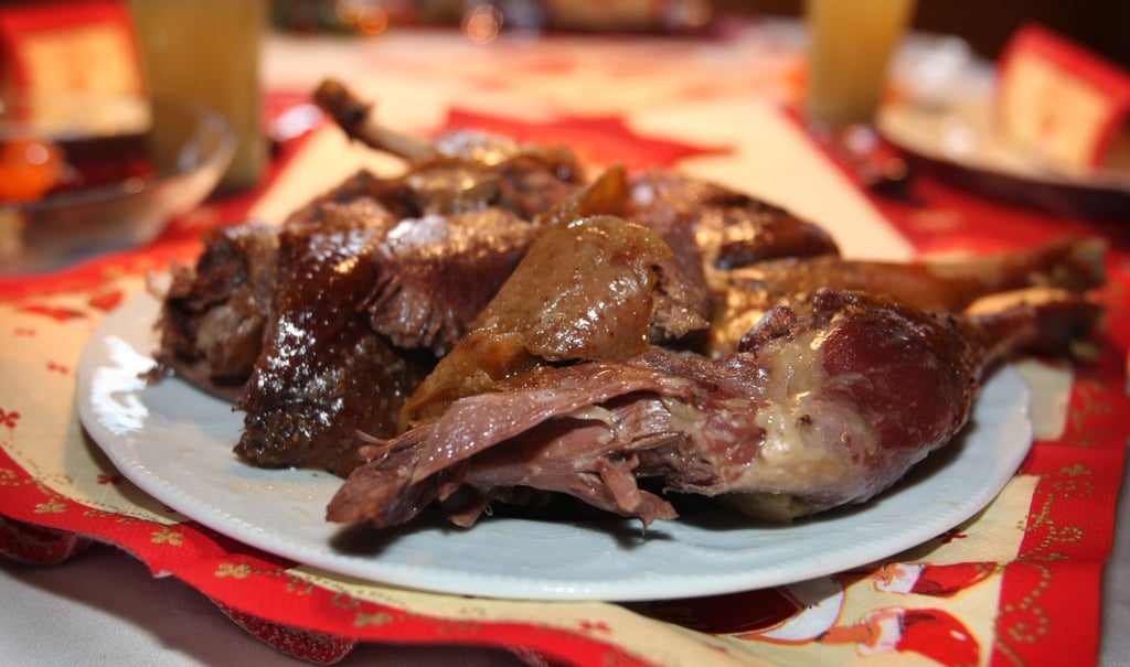 Das Fleisch für unseren Gänsebraten kommt meistens aus Polen oder Ungarn.