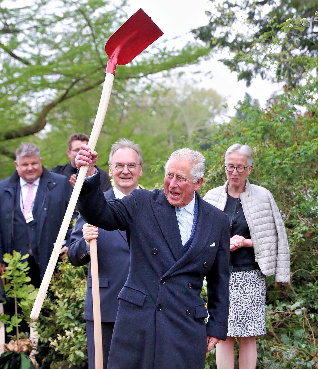 Er redet fließend Englisch, kennt sich aus in der Gartendenkmalpflege und hat Erfahrungen in der Personalführung: Der britische Thronfolger Prinz Charles - hier 2019 in Wörlitz - besitzt einige Eigenschaften, die von einem Gartenreichdirektor erwartet werden. Hinter ihm Stiftungsdirektorin Brigitte Mang und Ministerpräsident Reiner Haseloff.