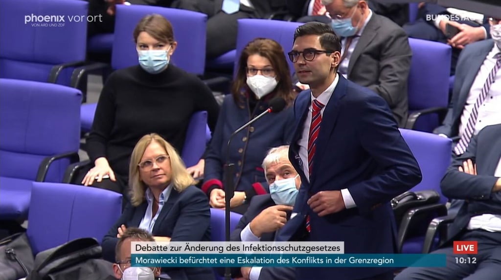 Sepp Müller am Donnerstag im Bundestag