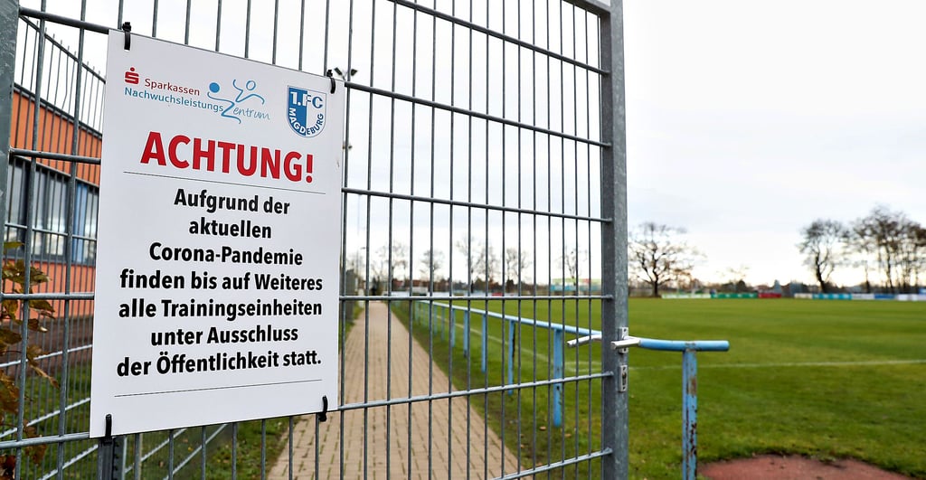 Die Corona-Pandemie hinterlässt auch auf dem Trainingsgelände des 1. FC Magdeburg ihre Spuren ...