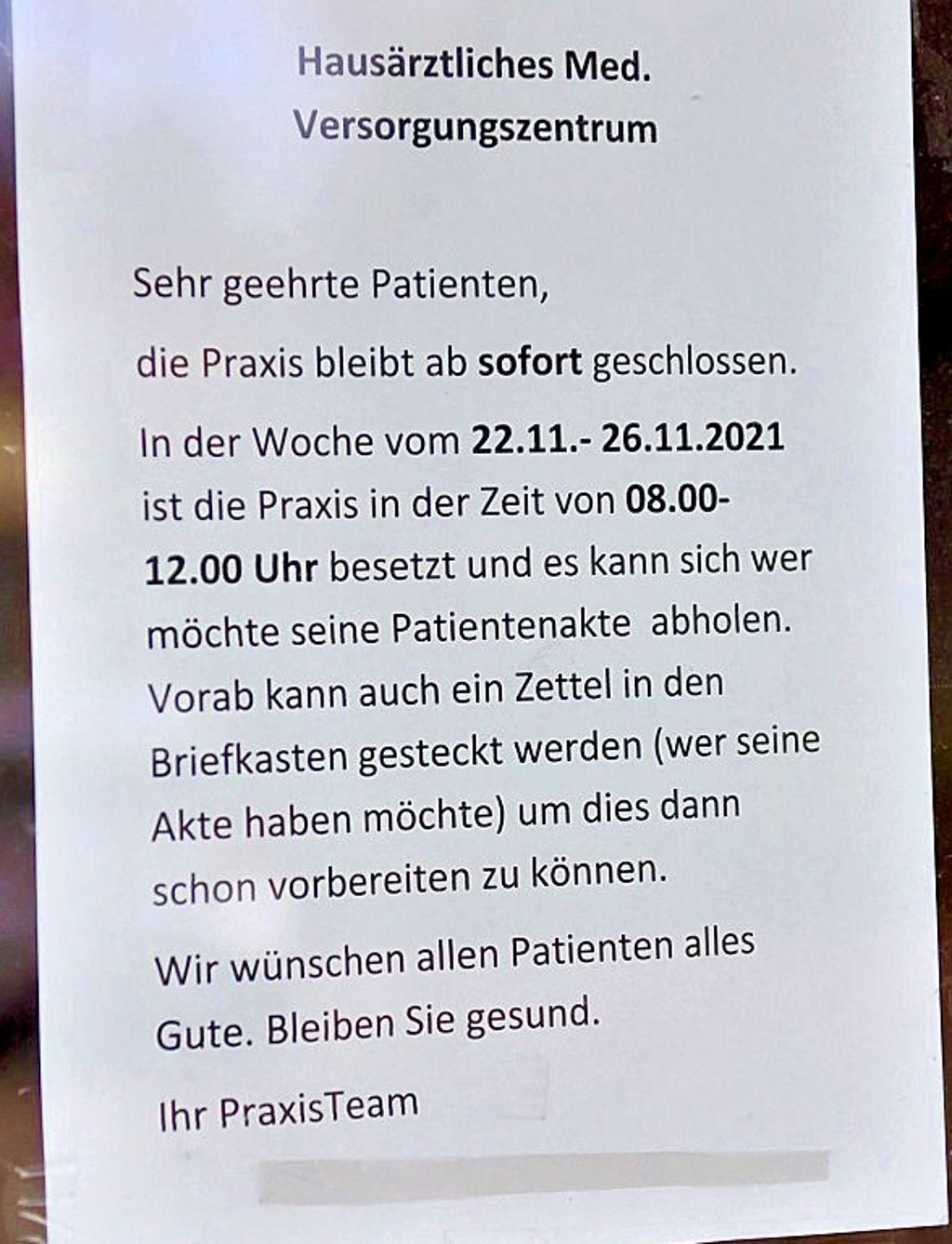 Dieses Blatt hängt am MVZ in Großörner.