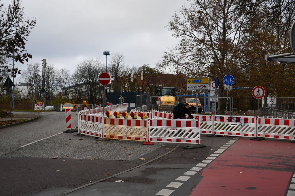 Die Auffahrt vom Busbahnhof zum Magdeburger Ring ist gesperrt.