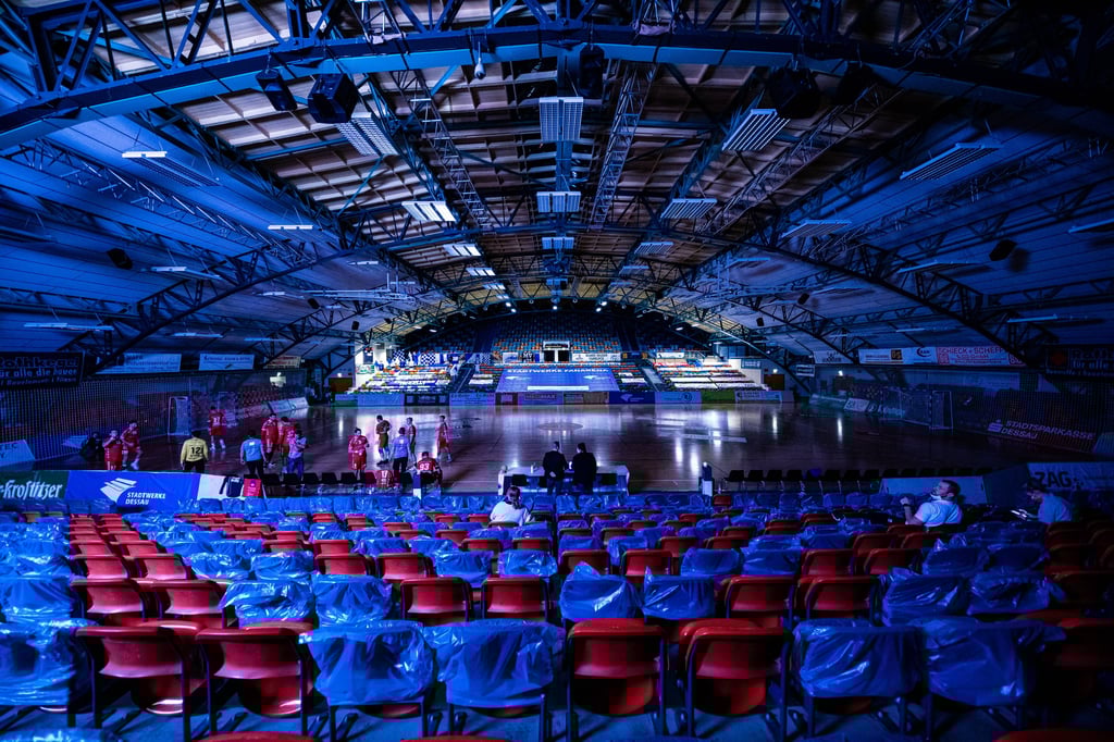 Blick in die Anhalt- Arena.