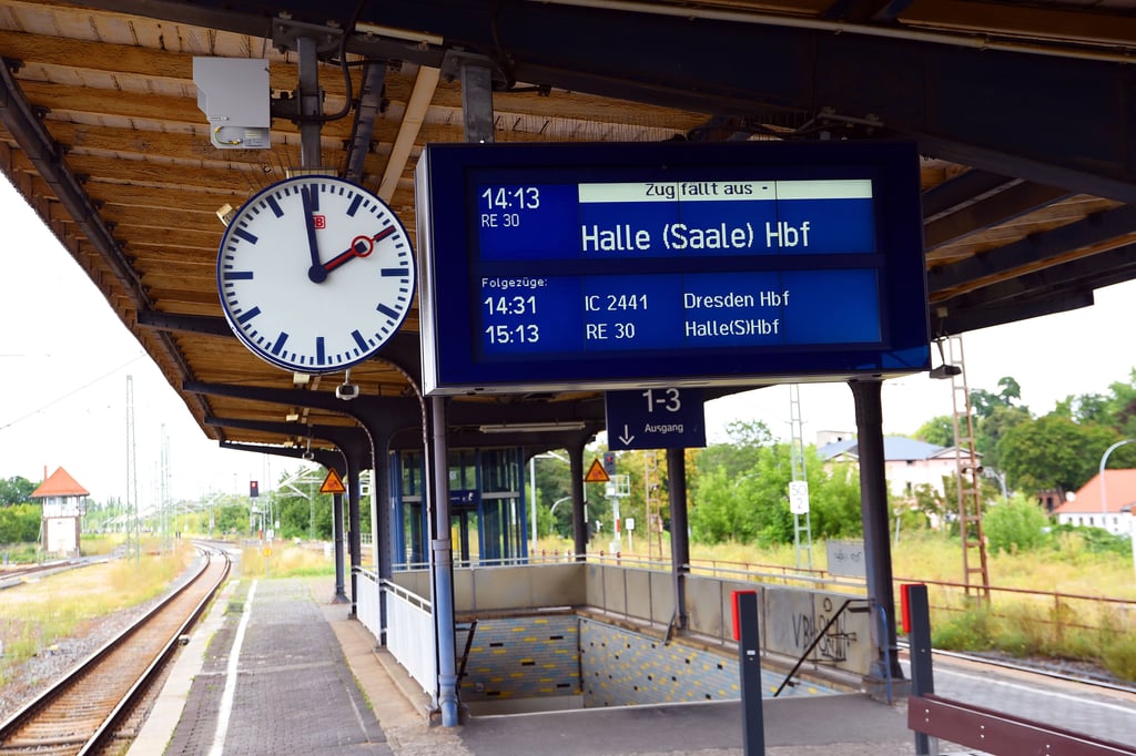 Blick auf den Bahnhof Köthen.