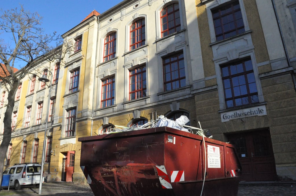 An der Gemeinschaftsschule "Johann Wolfgang von Goethe" in Magdeburg-Sudenburg wird gebaut.