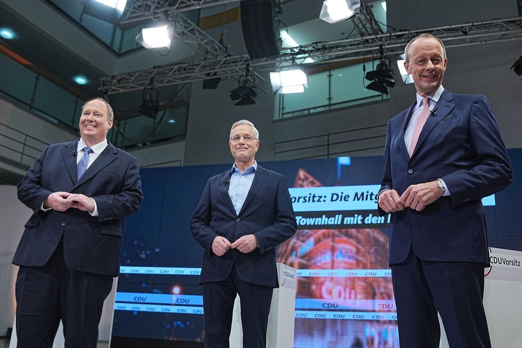 Helge Braun, Norbert Röttgen und Friedrich Merz (v.l.) stehen als Kandidaten für den Parteivorsitz zur Wahl.