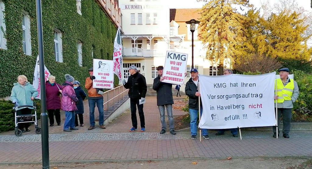 Vor einer Woche demonstrierte der Verein „Pro Krankenhaus Havelberg“ in Bad Wilsnack.