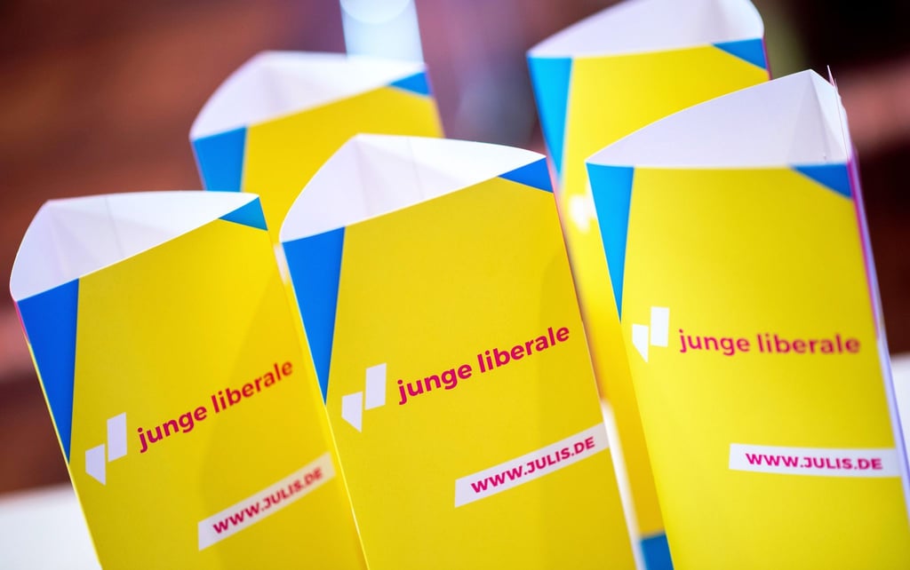 Aufsteller mit dem Logo der Jungen Liberalen (JuLis).