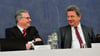 Der Christdemokrat Klaus Zimmermann (links) war 14 Jahre lang Chef über die Magdeburger Stadtfinanzen und seit 2014 zudem Vize von OB Lutz Trümper. Im Spätsommer 2021 folgte er überraschend dem Ruf als Staatssekretär ans Innenministerium.  