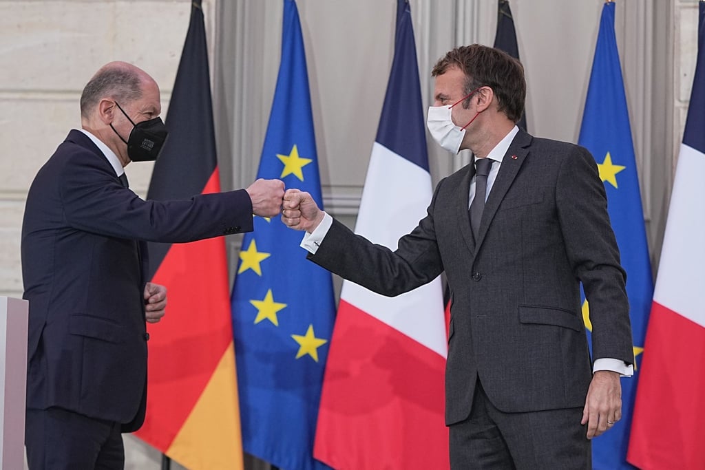 Bundeskanzler Olaf Scholz und Frankreichs Präsident Emmanuel Macron.
